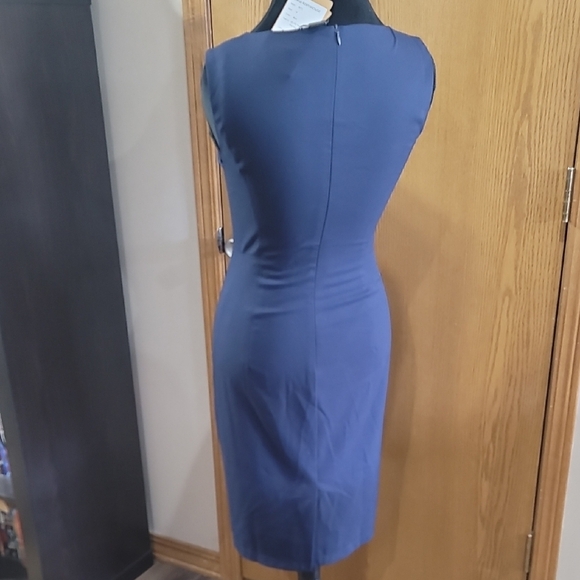 Roeyshouse NWT Elegant Blue Sleeveless Midi Dress - Picture 5 of 7